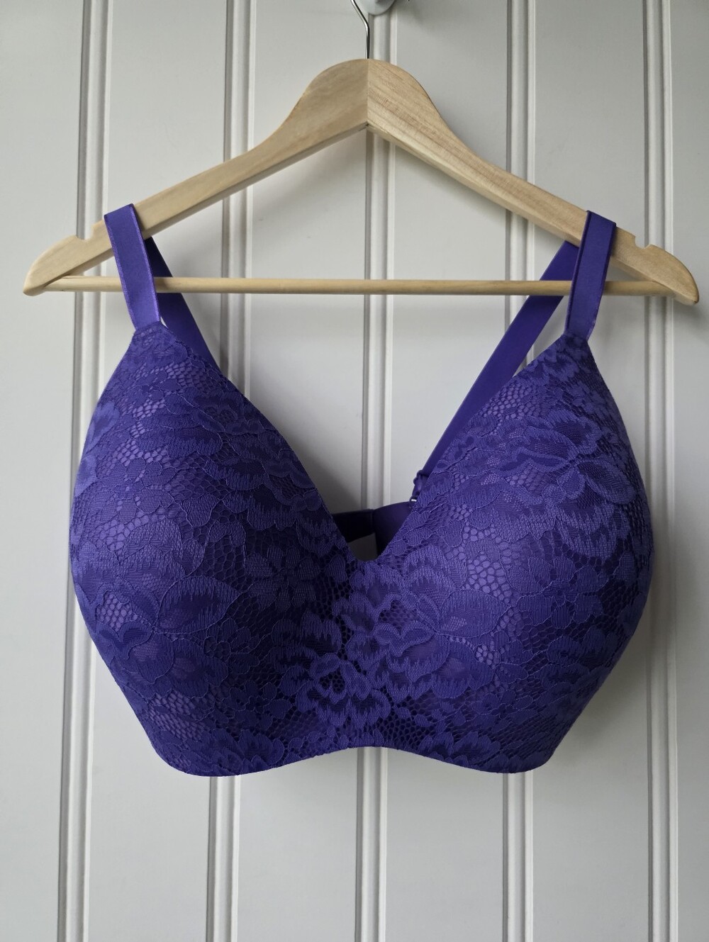 Knix Wing Woman Lace Periwinkle Purple Bra 7++